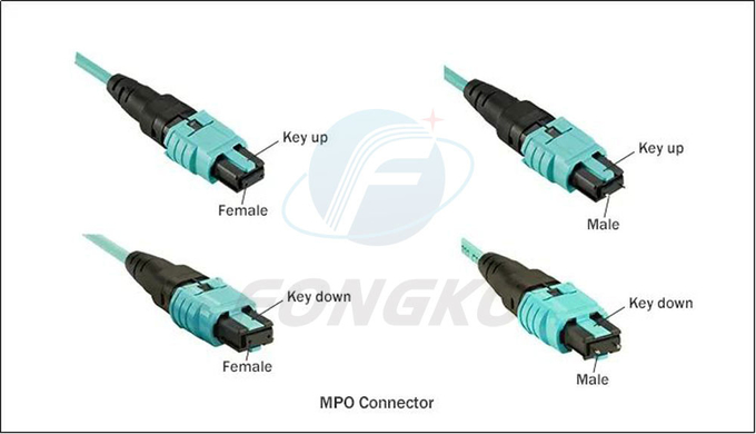 12 câble OM3 de sortance de la fibre MPO LC au millimètre de fibre de 0.9mm de corde de correction optique 3