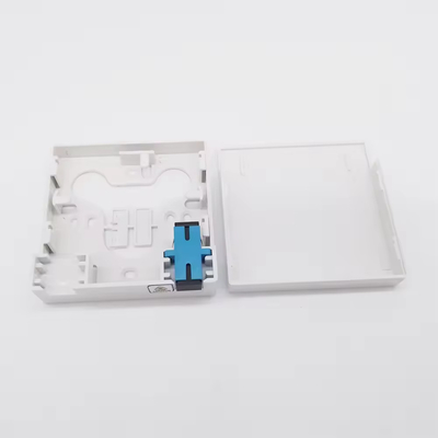 Boîte de terminaison en fibre optique ABS à plaque de face avec 2 adaptateurs SC à noyau et coussinets