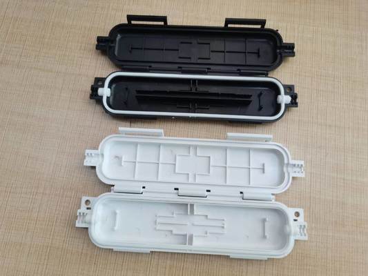 Boîtier d'épissure par fusion FTTH extérieur noir et blanc IP65, boîte de protection pour la fusion de fibres optiques
