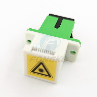 Adaptateurs automatiques blancs de shrapnel en métal de Shell de vert de volet de SX avec l'adaptateur optique de fibre de la bride SC/APC