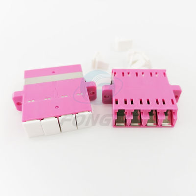 qualité  Rose Quad Lc To Lc Coupler Multimode OM4 Cable To Fiber Optic Adapter Usine