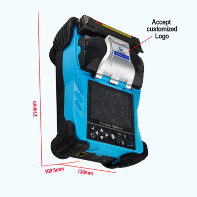 Splicer à fusion en fibre optique bleue 4800mAh Batterie 2 langues chinois/anglais