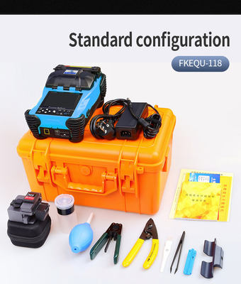 Splicer à fusion en fibre optique bleue 4800mAh Batterie 2 langues chinois/anglais