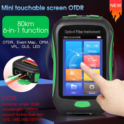 Instrument de fibre optique OTDR Live Test actif 1550nm 20dB 80KM d'OPM VFL OLS LED