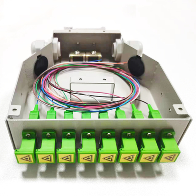 Boîte de distribution de fibre en métal de tableau de connexions de rail DIN, adaptateur de volet de Sc de 8 ports RPA