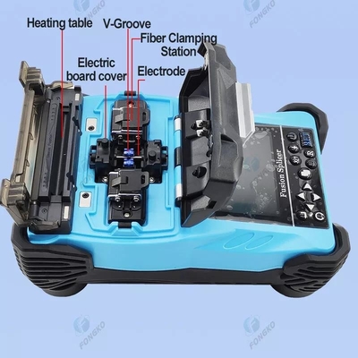 Splicer à fusion de fibre optique à batterie de 4800 mAh pour l'épissage sans soudure des câbles à fibre