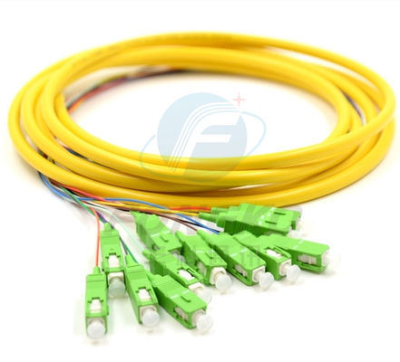 12F FTTH Pigtails en fibre optique SC APC UPC SM G.657A1 Câble à fibre optique