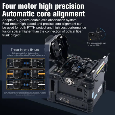 6 moteurs FKEQU-161 Splicer à fusion en fibre optique 6S FTTH machine à épissage pour l'épissage rapide