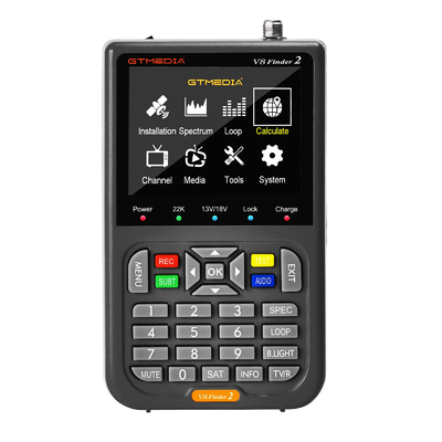 Certifié RoHS GTmedia DVB-S2 Satellite Finder Portable 6 moteurs Freesat v8 Traqueur de signal