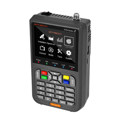 Certifié RoHS GTmedia DVB-S2 Satellite Finder Portable 6 moteurs Freesat v8 Traqueur de signal