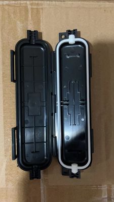 Boîtier d'épissure par fusion FTTH extérieur noir et blanc IP65, boîte de protection pour la fusion de fibres optiques