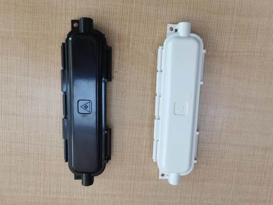 Boîtier d'épissure par fusion FTTH extérieur noir et blanc IP65, boîte de protection pour la fusion de fibres optiques