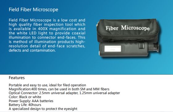Vente à chaud fournisseur chinois 200X 400X microscope d' inspection à fibre optique portatif