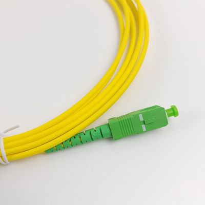 Corde de patch optique en fibre optique jaune SC/APC G652D en mode unique LSZH 1M Simplex