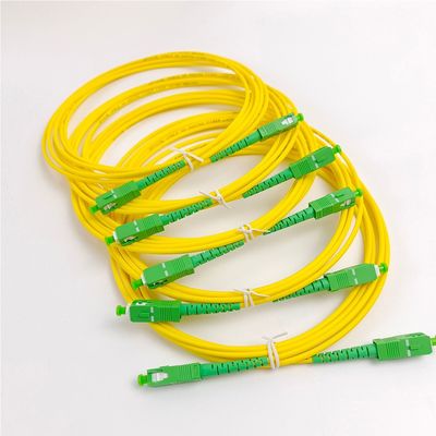 Corde de patch optique en fibre optique jaune SC/APC G652D en mode unique LSZH 1M Simplex
