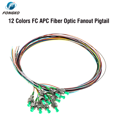 FONGKO 12 cœurs 0,9 mm G652D PVC Fibre Optique Pigtail Bundle Pigtail LC FC SC ST UPC APC Fibres Optiques Pigtails