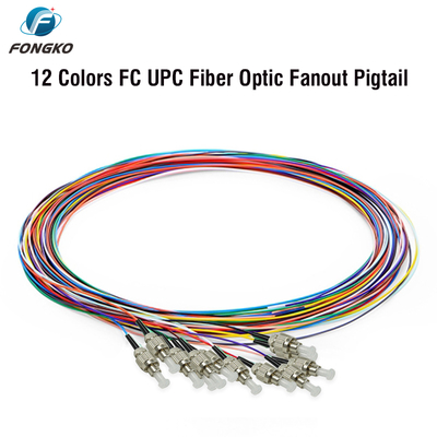 FONGKO 12 cœurs 0,9 mm G652D PVC Fibre Optique Pigtail Bundle Pigtail LC FC SC ST UPC APC Fibres Optiques Pigtails