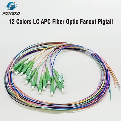 FONGKO 12 cœurs 0,9 mm G652D PVC Fibre Optique Pigtail Bundle Pigtail LC FC SC ST UPC APC Fibres Optiques Pigtails