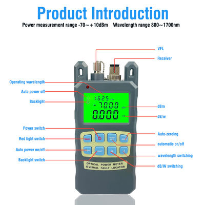 FONGKO 70+10dBm 10mw Testeur de puissance optique fibre optique 10km Outil de test de câble Localisateur de défaut visuel Testeur de câble à fibre optique tout-en-un
