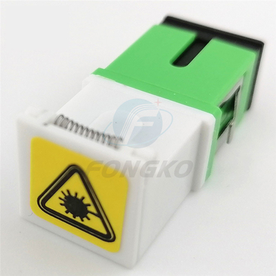 Adaptateur à fibres mono-mode Shell blanc vert SC/APC Adaptateur à volets automatiques avec éclats métalliques et stabilité à température ≤ 0,20 dB