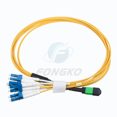 8 noyau unimodal MPO RPA (femelle) à la corde de correction optique duplex de fibre de harnais de LC UPC